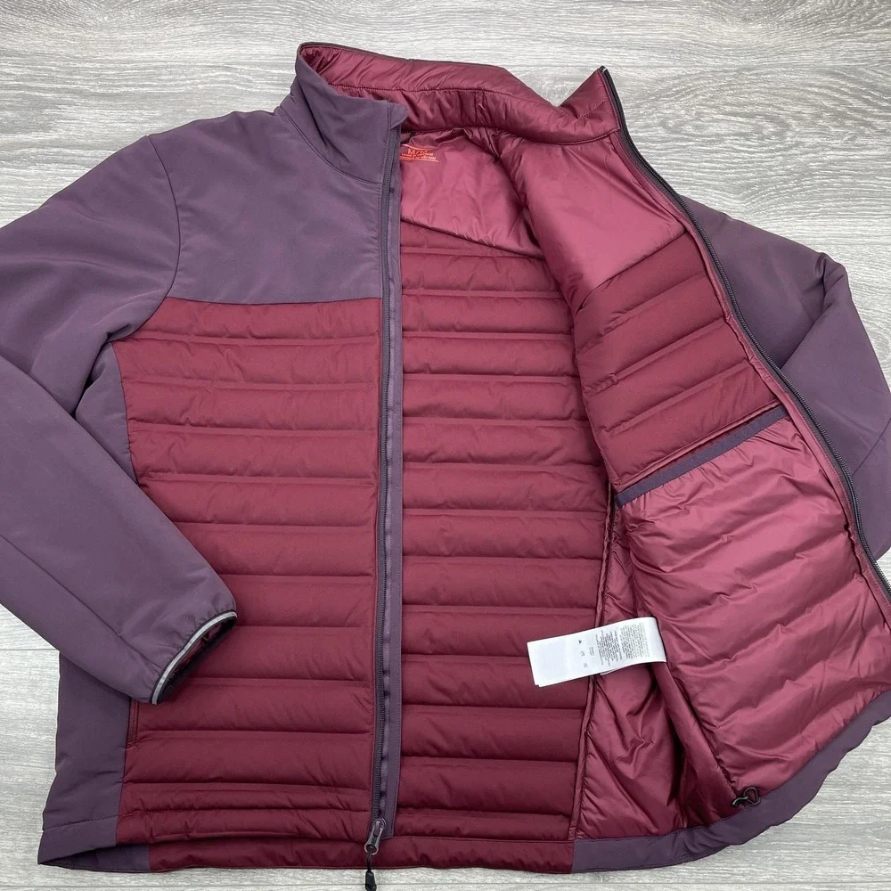 Mountain Hardwear Jacket Mens Medium M Red Full Zip Mock Duck Down Puffer Coat - Picture 6 of 16